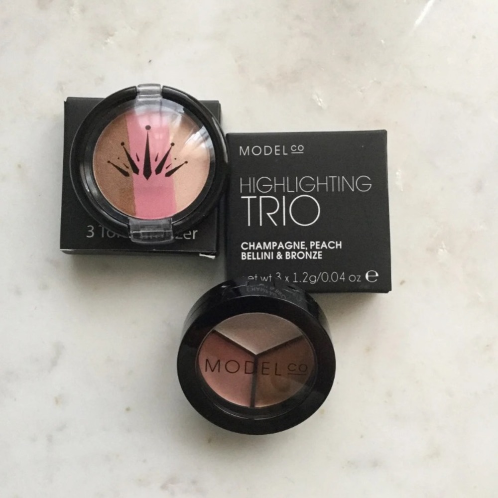 Crown bronzer.  Model co highlighting trio
